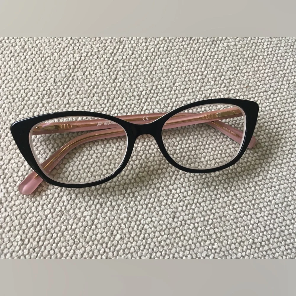 Love Moschino MOL548 - 807 Black Black & Pink Cat-Eye Optical Frames